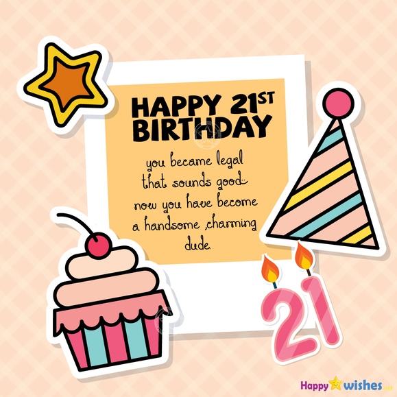 Happy 21st Birthday wishes quote image