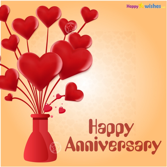 Happy Anniversary with animated love flower