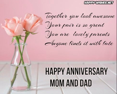 Happy anniversary wishes for mom and dad