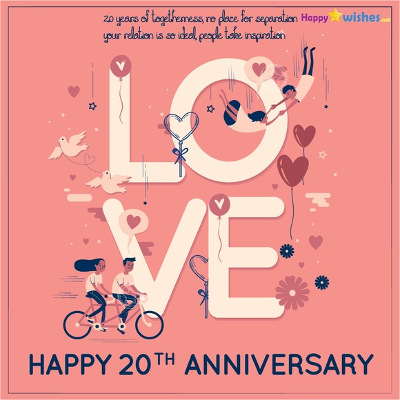 Happy 20th Anniversary Wishes Quotes Messages