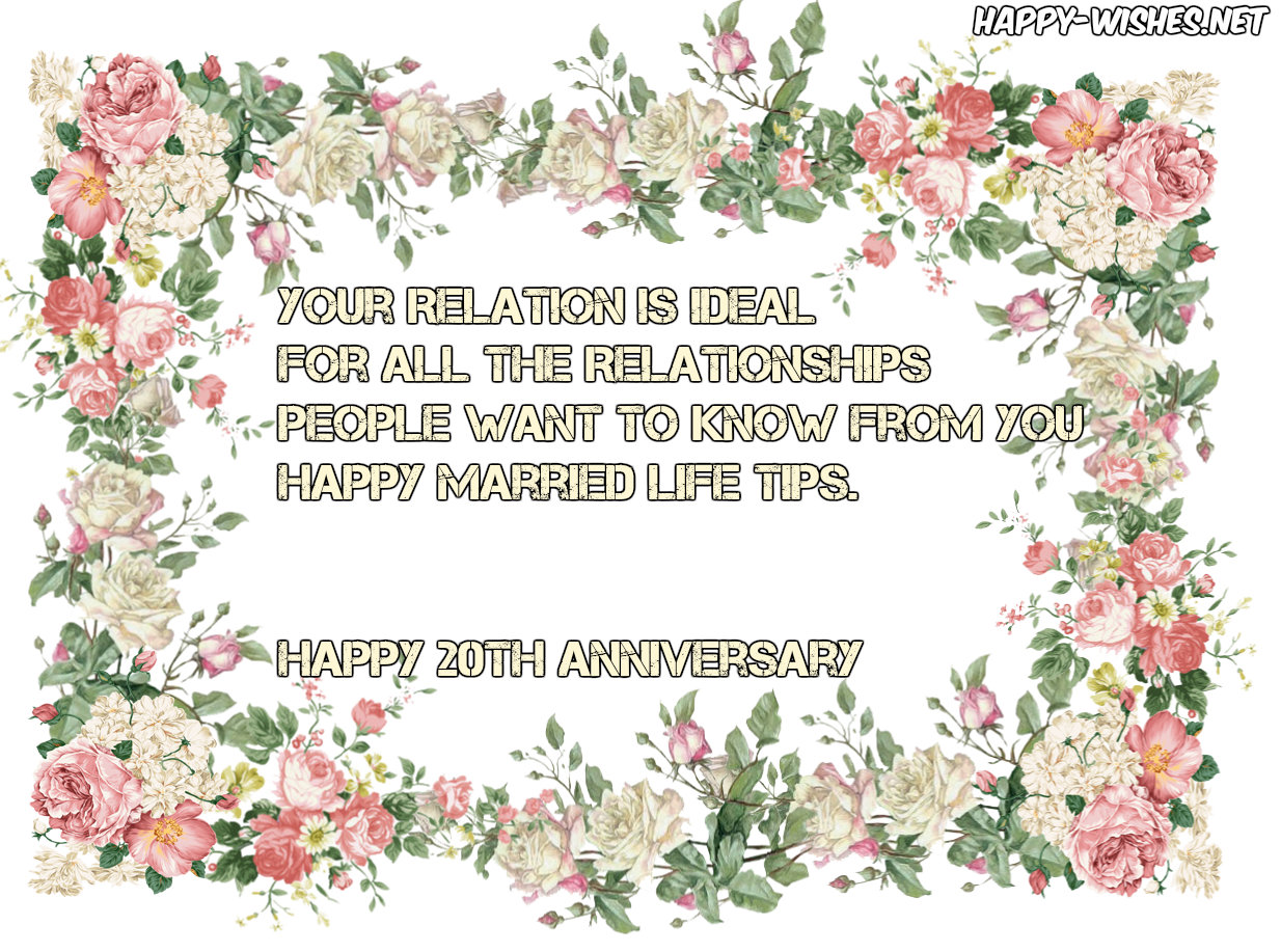Happy 20th Anniversary Wishes - Quotes & Messages
