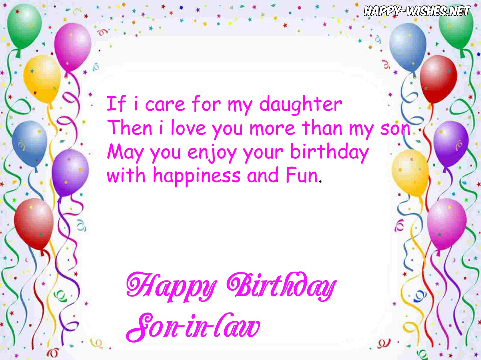 Happy Birthday Wishes For Son In Law Quotes Messages