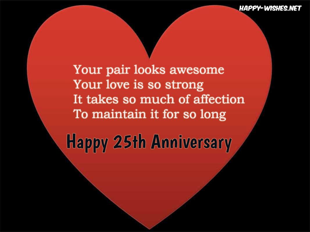 Happy 25th Anniversary Wishes Quotes Messages