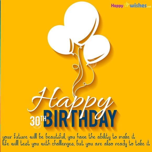 Happy 30th Birthday quote with ballon