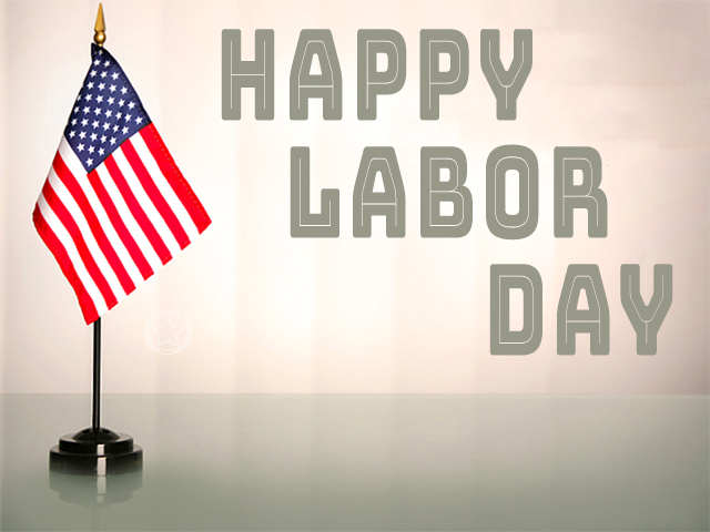 Happy Labor day with flag image