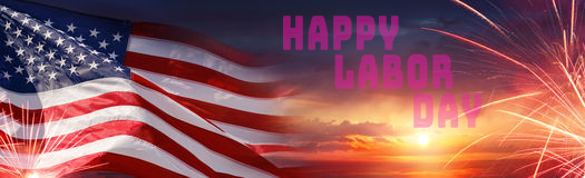 Labor Day Banner Image with flag