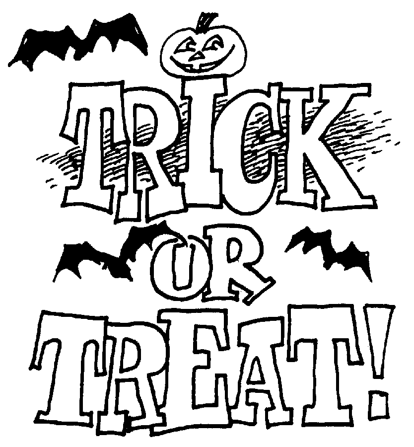 Trick or Treat Coloring Pages on Haloween