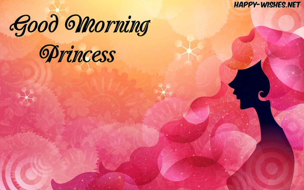 Good Morning Princess wishes with Beautiful Girlish Background images