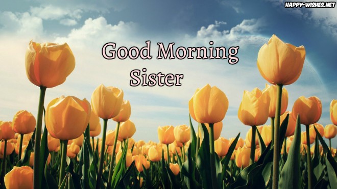 Good Morning Sister with Yellow flower images