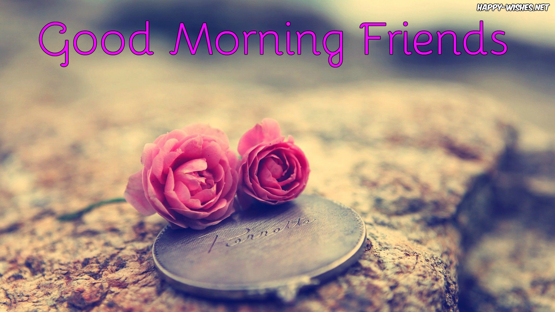 Good morning friedns wishes with Romantic-Lovely-Rose