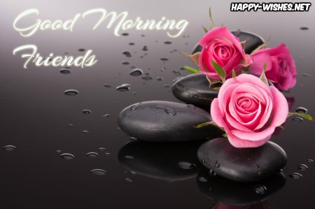 Good morning friend rose and black stone images