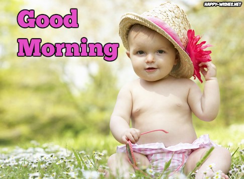 Small Baby In Good moring wishes