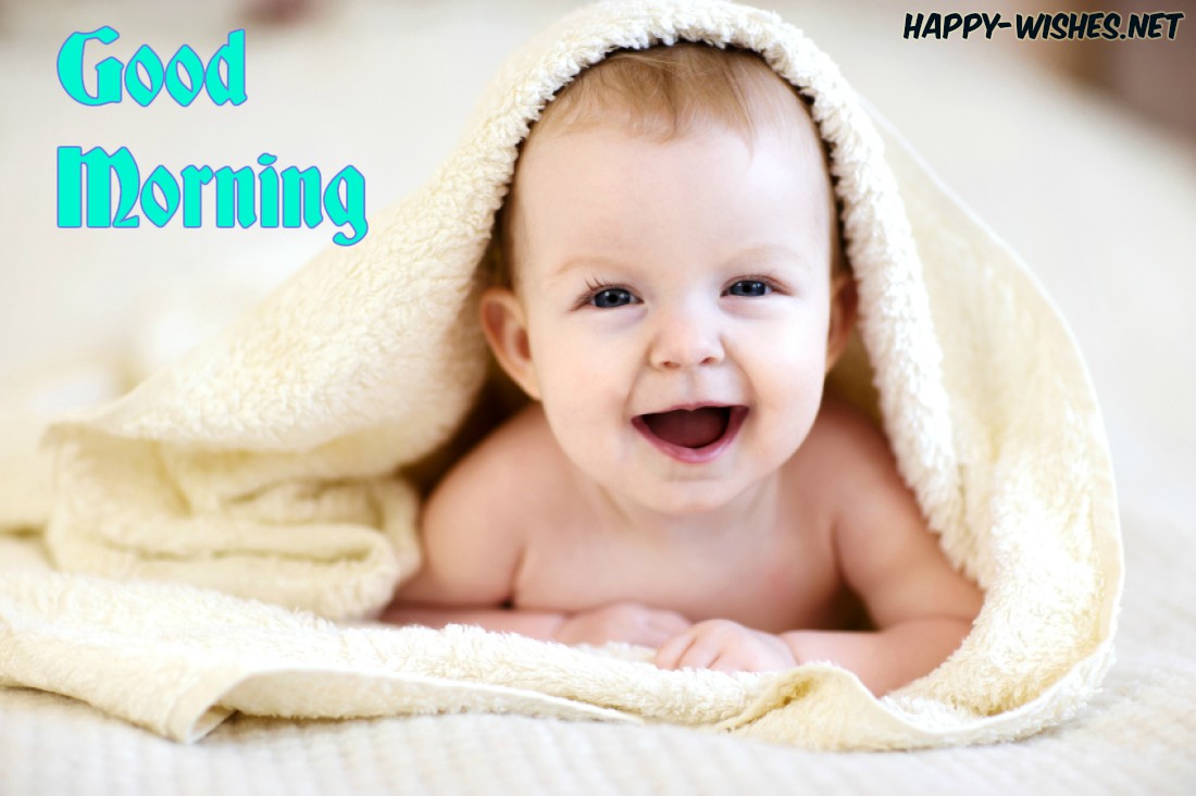 Small Baby in towel GoodMorningwishes