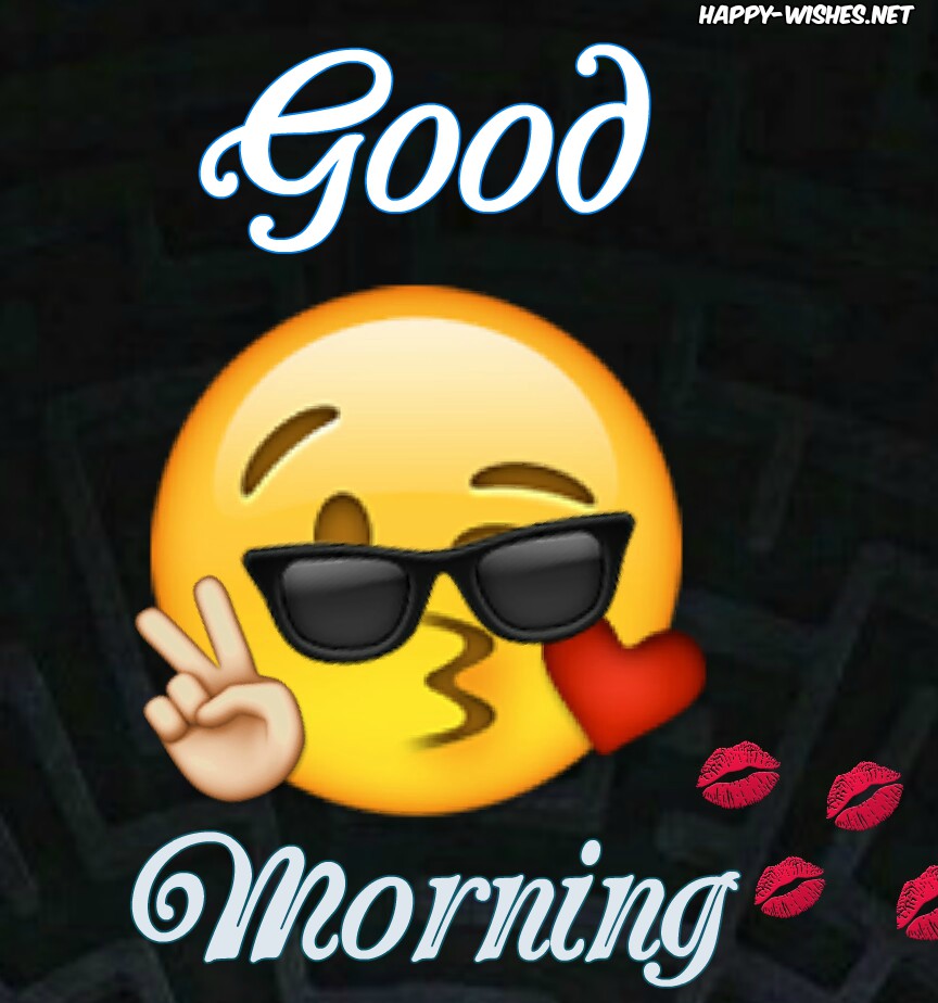 Good Morning Wishes Kissing Emoji Pictures