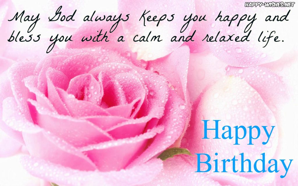 Happy Birthday Christian wishes with Rose Background images