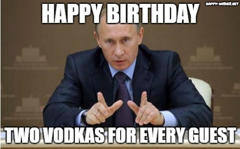 Happy birthday wine meme swith Putin memes