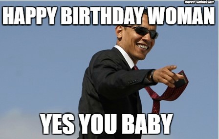 Happy birthday woman with Happy Obama images