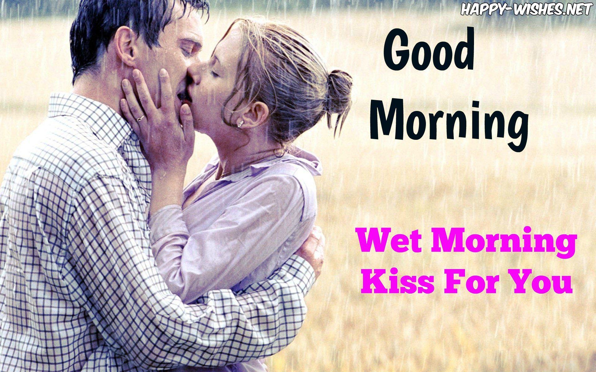 Romantic Coupel Kissing Good Morning Image. 