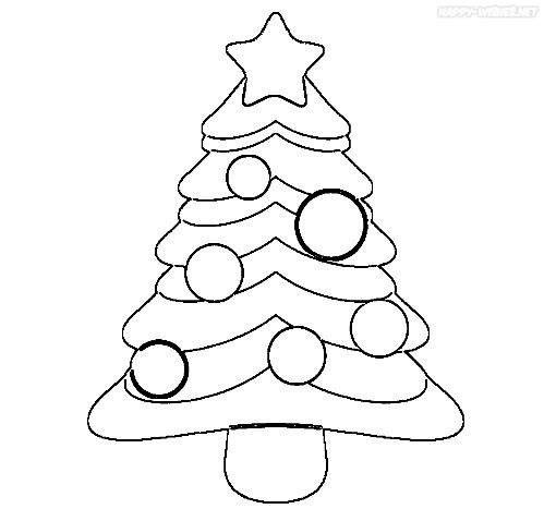Best Christmas Tree Coloring Images for drawing and colour filling