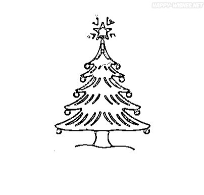 Christmas Tree Coloring Pages for color filling