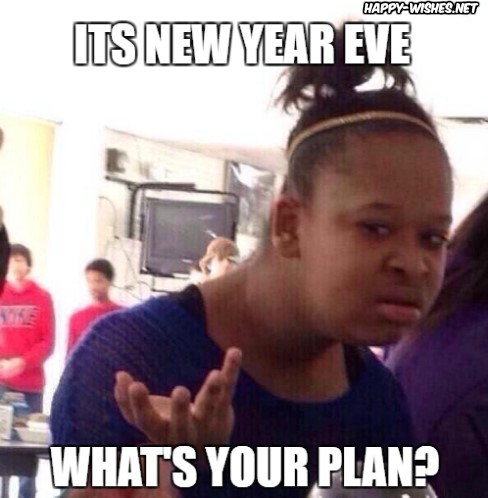 Confused Black girl in new year memes