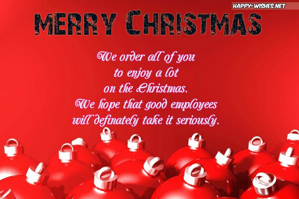 Happy Christmas Messages For Employees