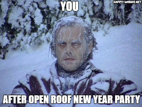 Open roof new year party meme