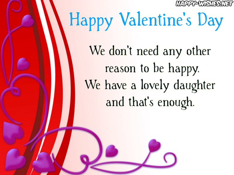 Wishes for daughter on Valentine's Day