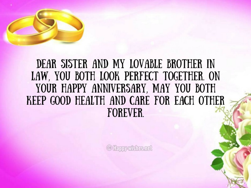  Wedding  Anniversary  Wishes for Sister  and Brother In law