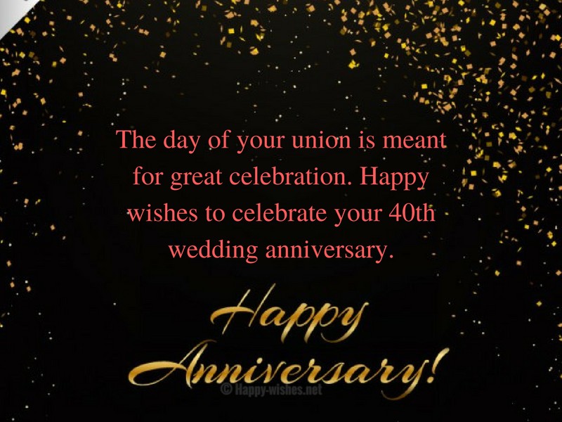 Happy wishes to celebrate your 40th wedding anniversary