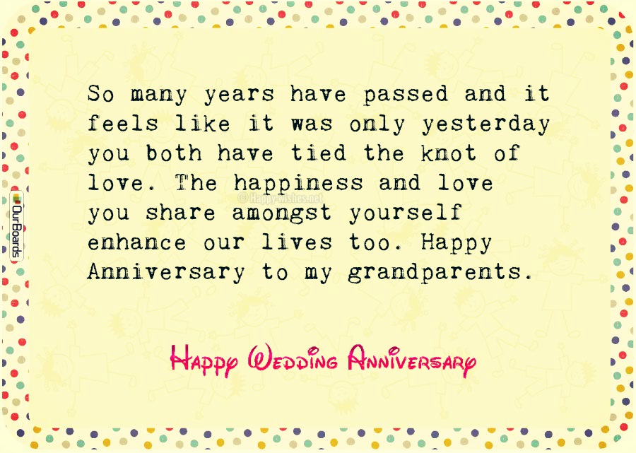 Anniversary Wishes For Grandparents From Grandchildren