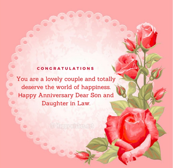 Ηappy Anniversary Dear Sοn and Daughter in Law
