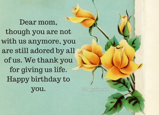 Dear mom, Happy birthday to you