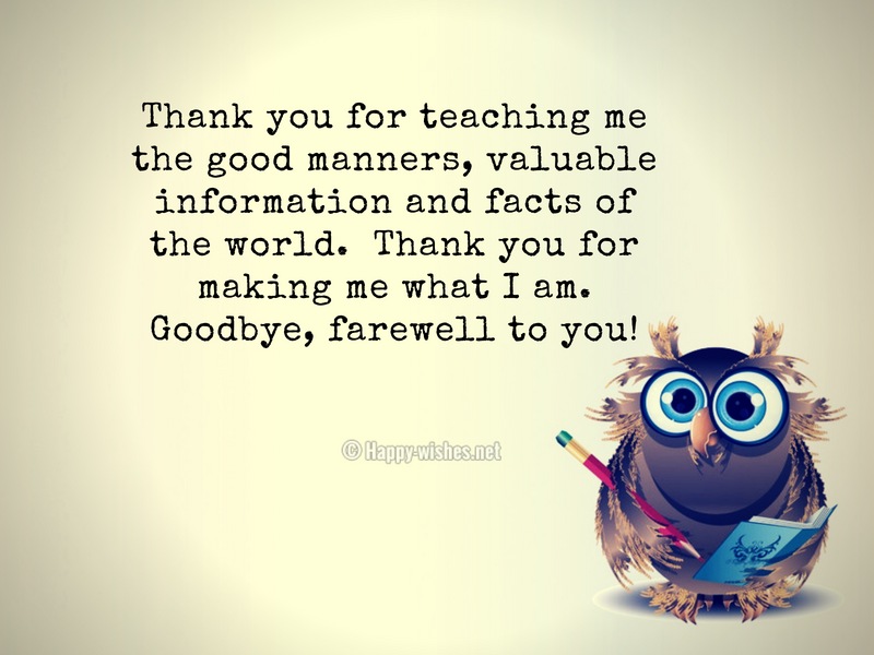 Farewell Wishes For Teacher