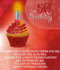 50th birthday wishes for Sister - Quotes & Messages
