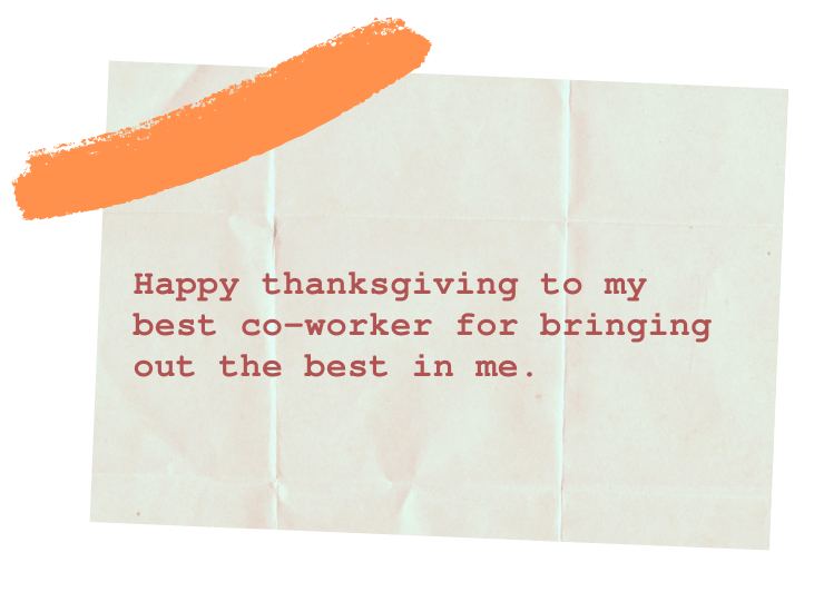 Happy Thanksgiving message to coworker