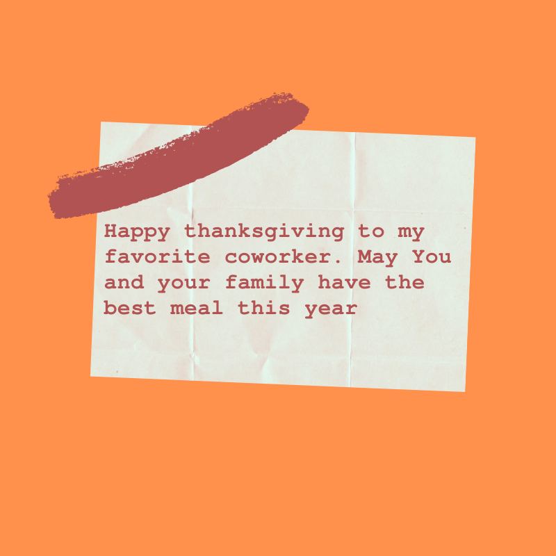 Happy Thanksgiving wishes for coworker